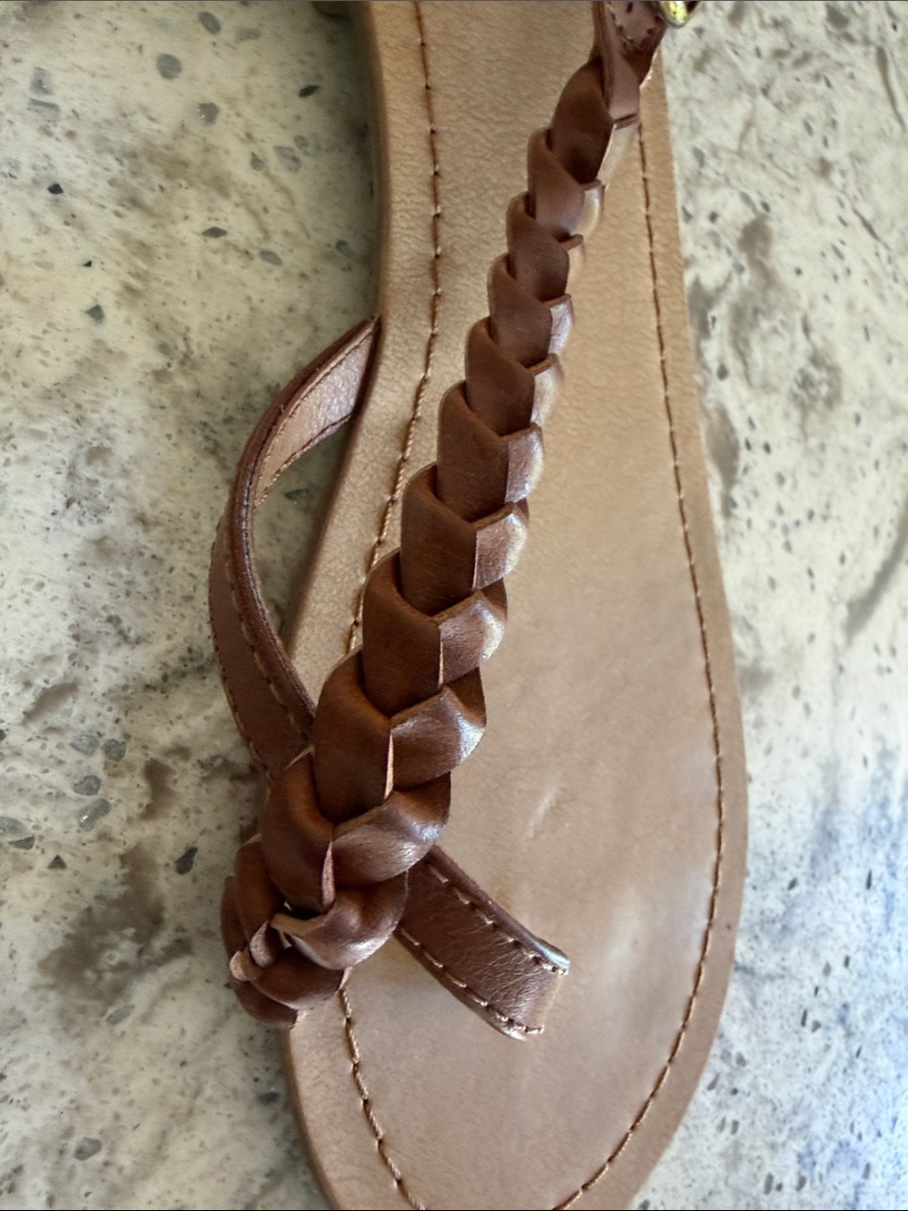 Mossimo Supply Co. Women's Brown Braided T-Strap Sandals - Picture 5 of 6
